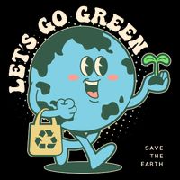 Cute Earth Day Lets Go Green Save The Earth Flexfit Unipanel Trucker Cap