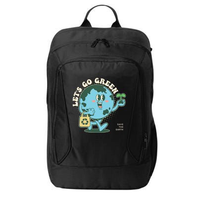 Cute Earth Day Lets Go Green Save The Earth City Backpack