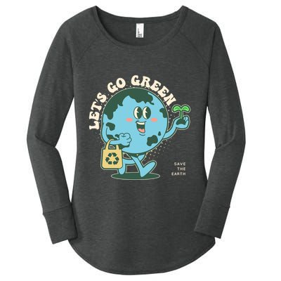 Cute Earth Day Lets Go Green Save The Earth Women's Perfect Tri Tunic Long Sleeve Shirt