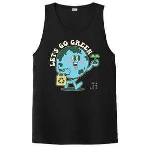 Cute Earth Day Lets Go Green Save The Earth PosiCharge Competitor Tank