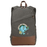 Cute Earth Day Lets Go Green Save The Earth Cotton Canvas Backpack