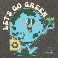 Cute Earth Day Lets Go Green Save The Earth Cotton Canvas Backpack