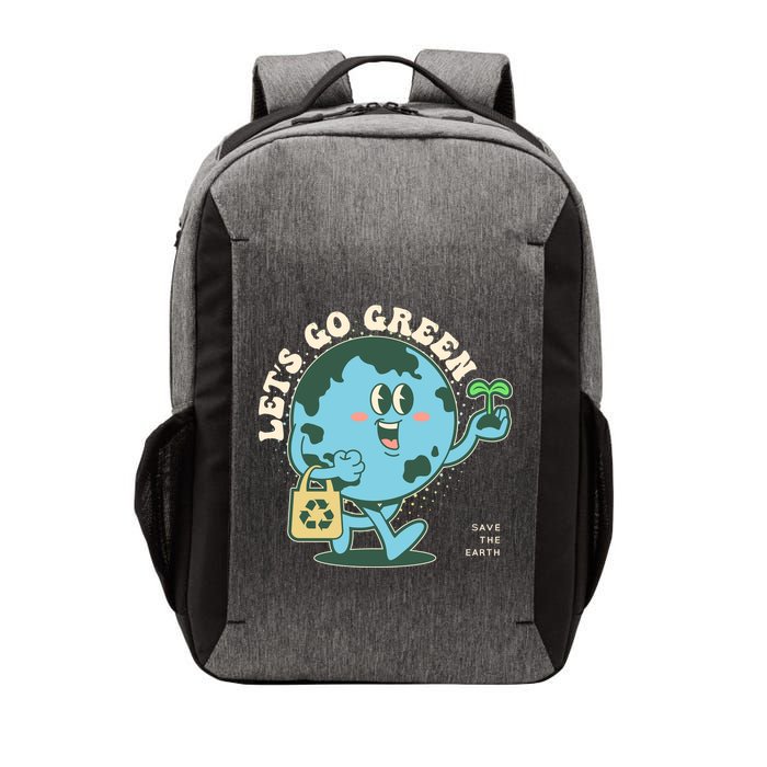 Cute Earth Day Lets Go Green Save The Earth Vector Backpack