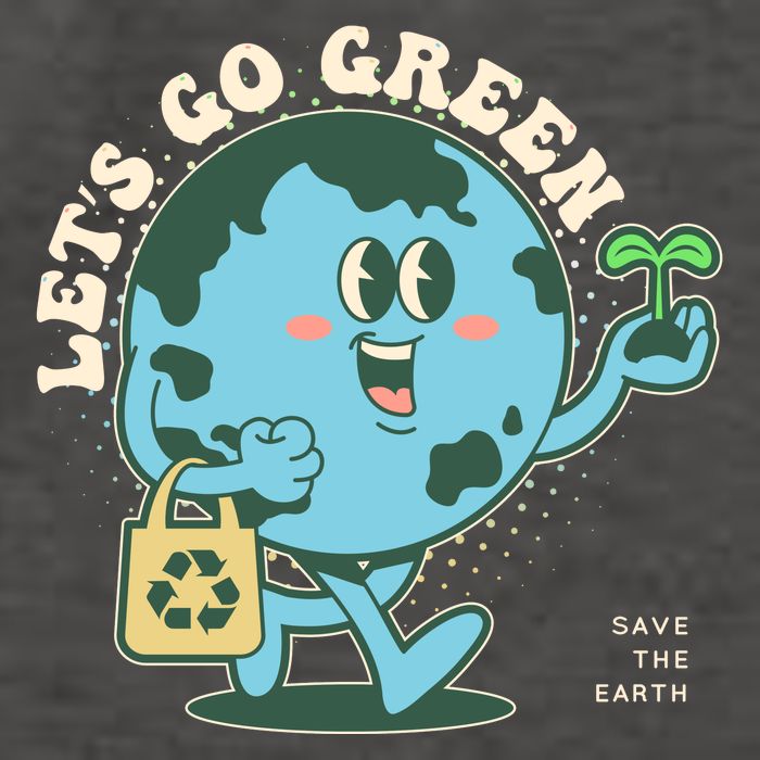 Cute Earth Day Lets Go Green Save The Earth Vector Backpack
