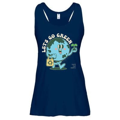 Cute Earth Day Lets Go Green Save The Earth Ladies Essential Flowy Tank