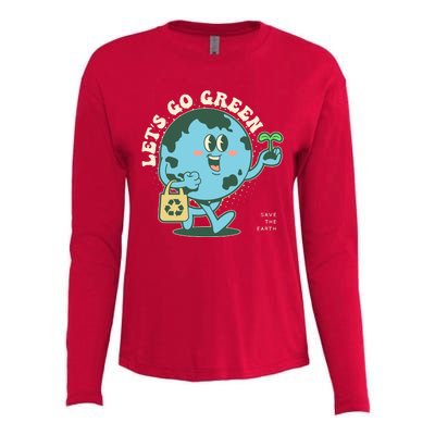 Cute Earth Day Lets Go Green Save The Earth Womens Cotton Relaxed Long Sleeve T-Shirt