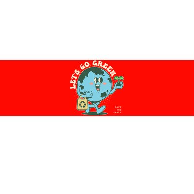 Cute Earth Day Lets Go Green Save The Earth Bumper Sticker