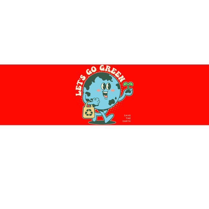 Cute Earth Day Lets Go Green Save The Earth Bumper Sticker