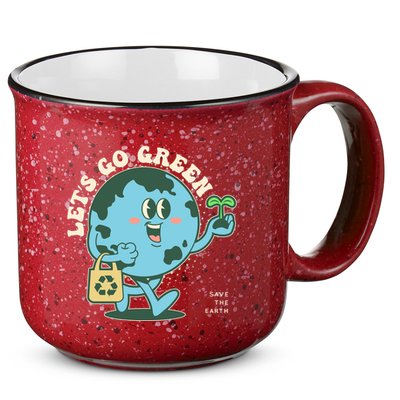 Cute Earth Day Lets Go Green Save The Earth 15oz Campfire Ceramic Mug