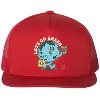 Cute Earth Day Lets Go Green Save The Earth Flat Bill Trucker Hat