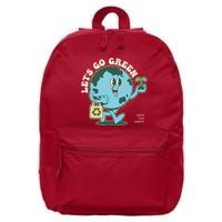 Cute Earth Day Lets Go Green Save The Earth 16 in Basic Backpack