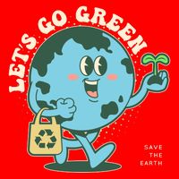 Cute Earth Day Lets Go Green Save The Earth 16 in Basic Backpack