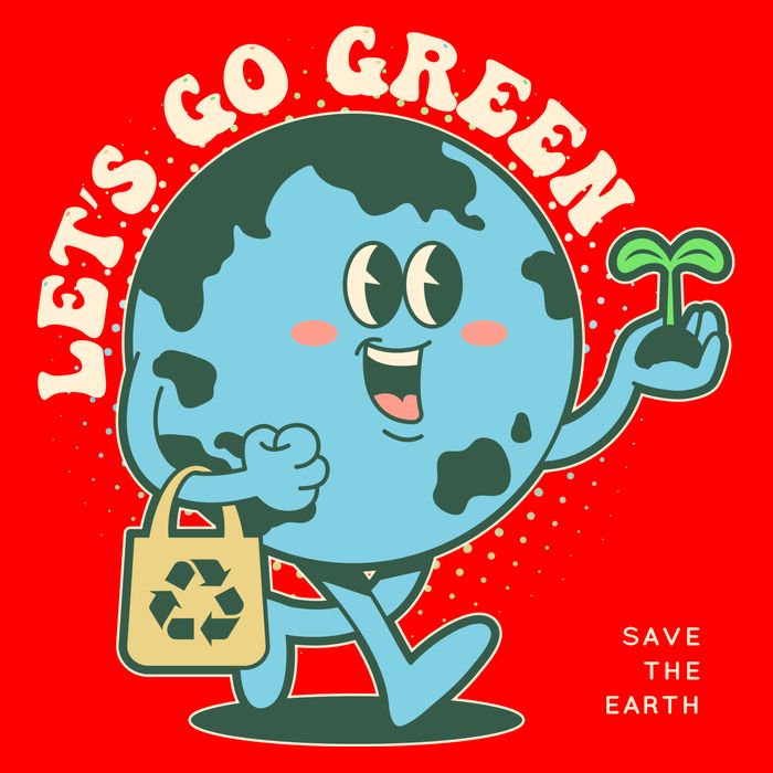 Cute Earth Day Lets Go Green Save The Earth 16 in Basic Backpack