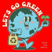Cute Earth Day Lets Go Green Save The Earth Mousepad