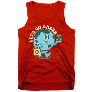 Cute Earth Day Lets Go Green Save The Earth Tank Top