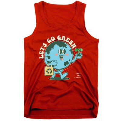 Cute Earth Day Lets Go Green Save The Earth Tank Top