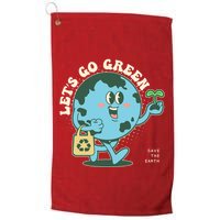 Cute Earth Day Lets Go Green Save The Earth Golf Towel
