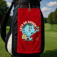 Cute Earth Day Lets Go Green Save The Earth Golf Towel