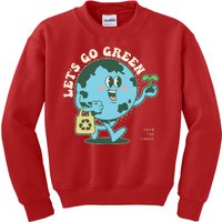 Cute Earth Day Lets Go Green Save The Earth Kids Sweatshirt