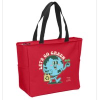 Cute Earth Day Lets Go Green Save The Earth Zip Tote Bag