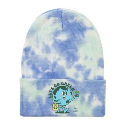 Cute Earth Day Lets Go Green Save The Earth Tie Dye 12in Knit Beanie