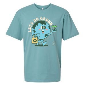 Cute Earth Day Lets Go Green Save The Earth Sueded Cloud Jersey T-Shirt