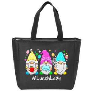 Cute Easter Day Gnome Love Lunch Lady Matching Zip Tote Bag