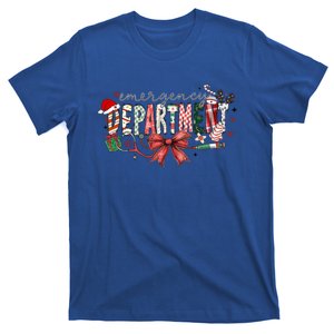 Christmas Emergency Departt Coquette Bow Er Ed Nurse Funny Gift T-Shirt