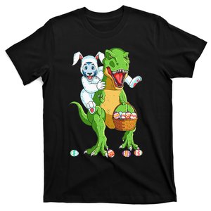 Cute Easter dinosaur Wolf in a Bunny costume & Easter Eggs T-Shirt