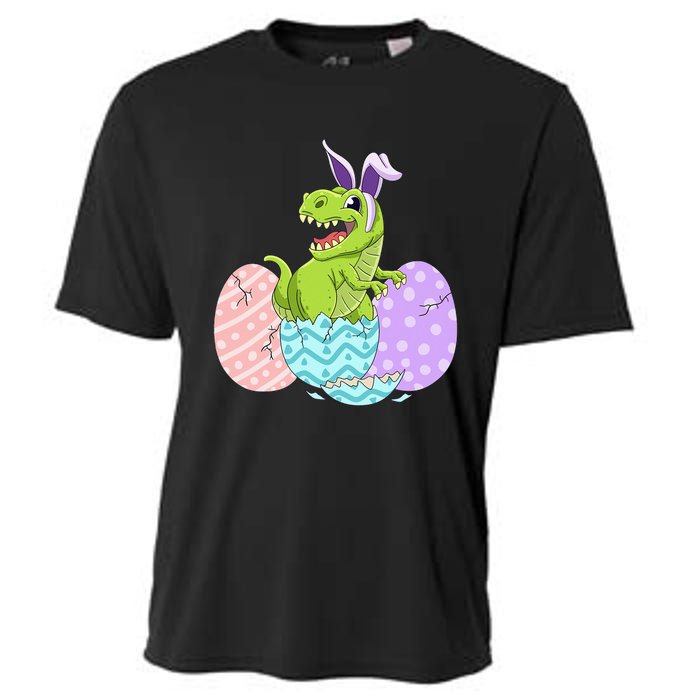 Cute Easter Dinosaur T Rex Bunny Easter Day Cooling Performance Crew T-Shirt