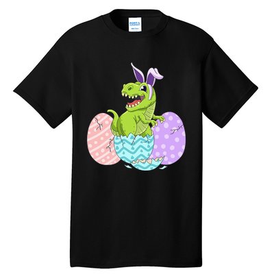 Cute Easter Dinosaur T Rex Bunny Easter Day Tall T-Shirt