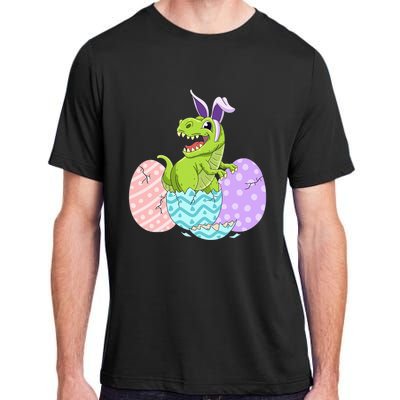 Cute Easter Dinosaur T Rex Bunny Easter Day Adult ChromaSoft Performance T-Shirt