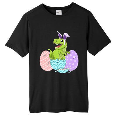 Cute Easter Dinosaur T Rex Bunny Easter Day Tall Fusion ChromaSoft Performance T-Shirt