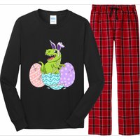 Cute Easter Dinosaur T Rex Bunny Easter Day Long Sleeve Pajama Set