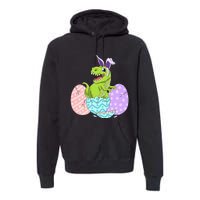 Cute Easter Dinosaur T Rex Bunny Easter Day Premium Hoodie