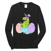 Cute Easter Dinosaur T Rex Bunny Easter Day Tall Long Sleeve T-Shirt