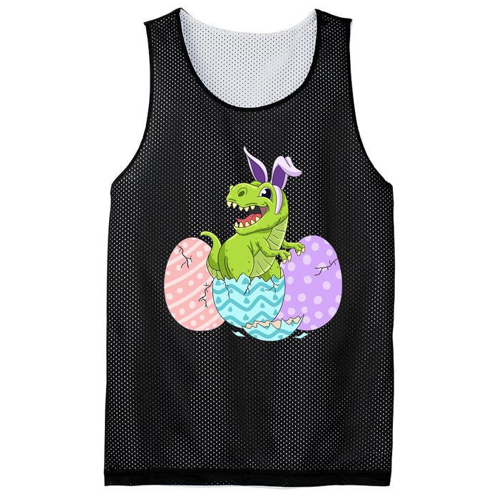 Cute Easter Dinosaur T Rex Bunny Easter Day Mesh Reversible Basketball Jersey Tank