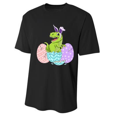 Cute Easter Dinosaur T Rex Bunny Easter Day Performance Sprint T-Shirt