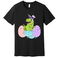 Cute Easter Dinosaur T Rex Bunny Easter Day Premium T-Shirt