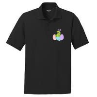 Cute Easter Dinosaur T Rex Bunny Easter Day PosiCharge RacerMesh Polo