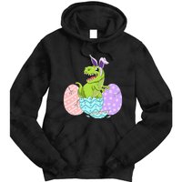 Cute Easter Dinosaur T Rex Bunny Easter Day Tie Dye Hoodie