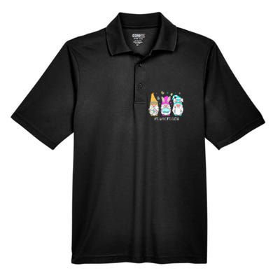 Cute Easter Day Gnome Love Lunch Lady  Matching Men's Origin Performance Pique Polo