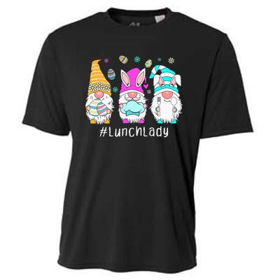 Cute Easter Day Gnome Love Lunch Lady  Matching Cooling Performance Crew T-Shirt