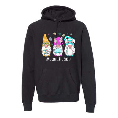 Cute Easter Day Gnome Love Lunch Lady  Matching Premium Hoodie