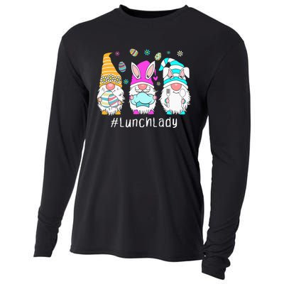 Cute Easter Day Gnome Love Lunch Lady  Matching Cooling Performance Long Sleeve Crew