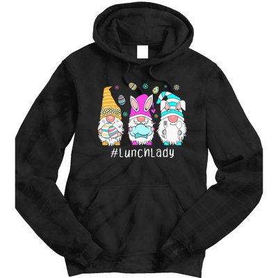 Cute Easter Day Gnome Love Lunch Lady  Matching Tie Dye Hoodie