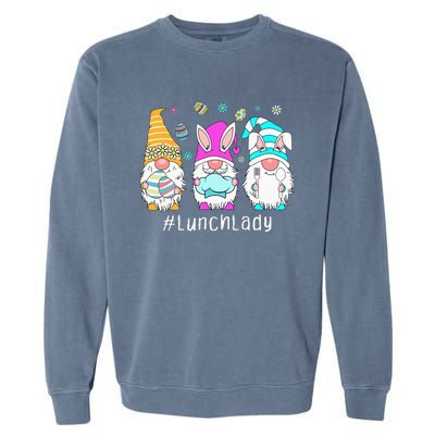 Cute Easter Day Gnome Love Lunch Lady  Matching Garment-Dyed Sweatshirt