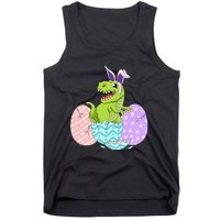 Cute Easter Dinosaur T Rex Bunny Easter Day Toddler  Tank Top