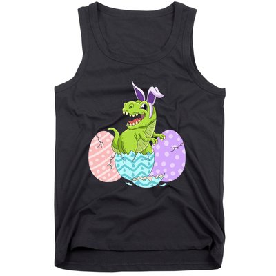 Cute Easter Dinosaur T Rex Bunny Easter Day Toddler  Tank Top