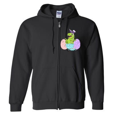 Cute Easter Dinosaur T Rex Bunny Easter Day Toddler  Full Zip Hoodie